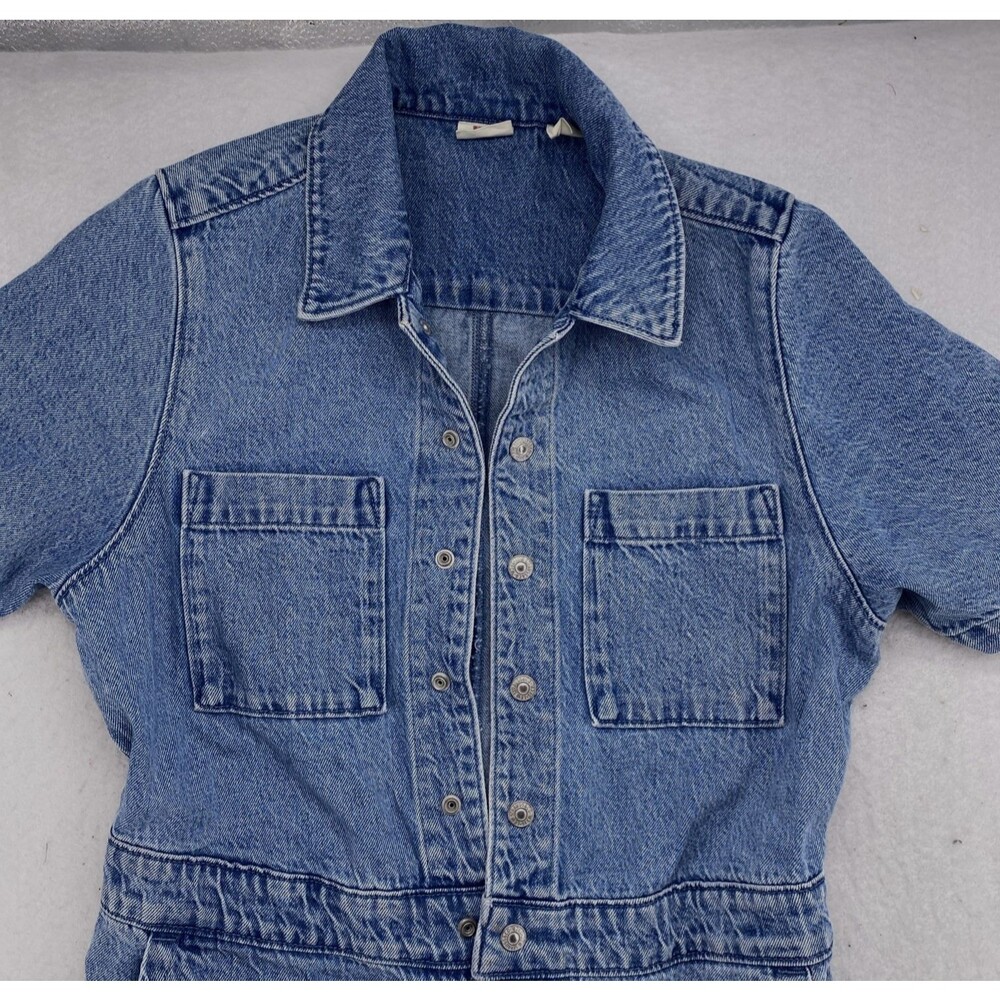 Levi’s Premium Short Sleeve Boilersuit Womens Small Light Wash Denim Jumpsuit - Picture 5 of 12